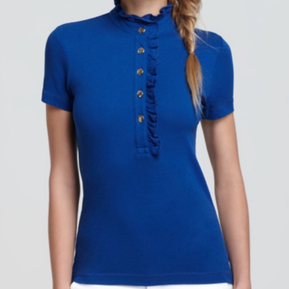 Tory Burch Lidia polo shirt with ruffles